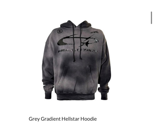 Grey And Black Hellstar Hoodie